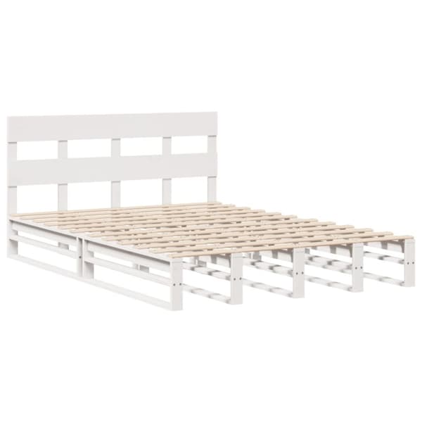 vidaXL Sengeramme uten madrass hvit 120x200 cm heltre furu