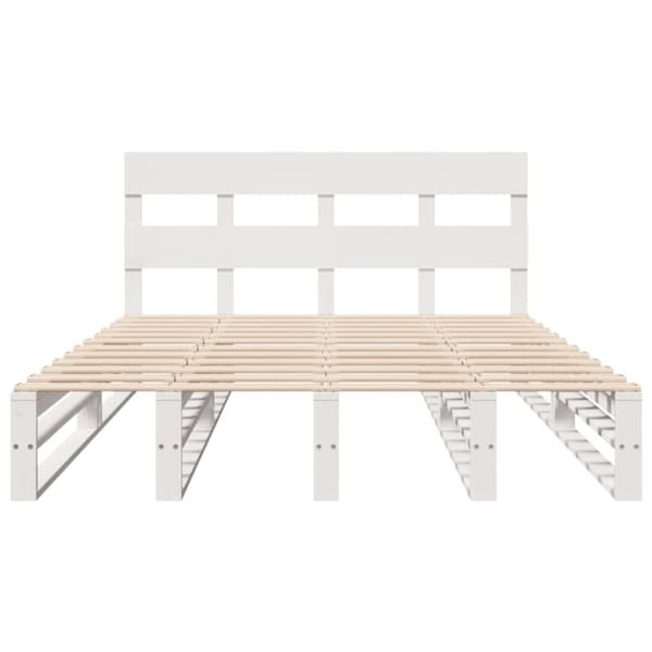 vidaXL Sengeramme uten madrass hvit 120x200 cm heltre furu