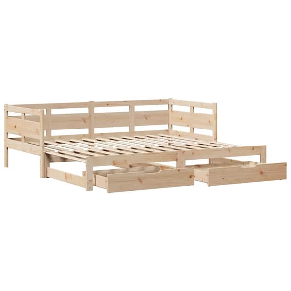 vidaXL Dagbädd utdragbar med lådor utan madrass 90x200 cm