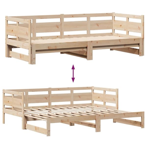 vidaXL Dagbädd utdragbar med lådor utan madrass 90x200 cm