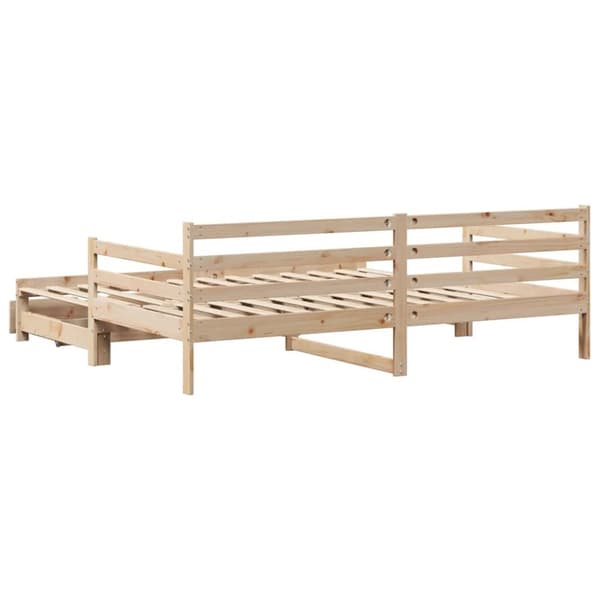 vidaXL Uttrekkbar dagseng med skuffer uten madrass 90x200 cm