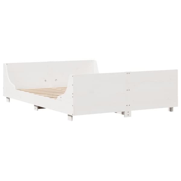 vidaXL sengeramme uden madras 140x200 cm massivt fyrretræ hvid
