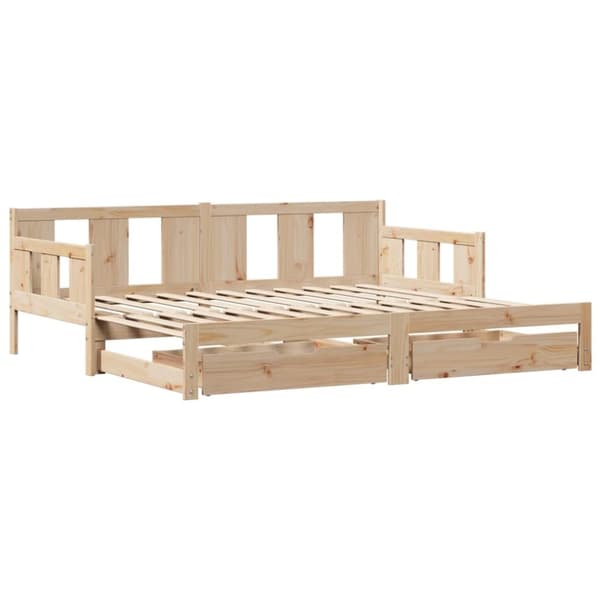 vidaXL daybed med udtræk og skuffer uden madras 90x200 cm
