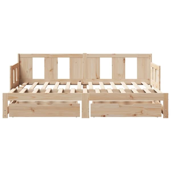 vidaXL daybed med udtræk og skuffer uden madras 90x200 cm