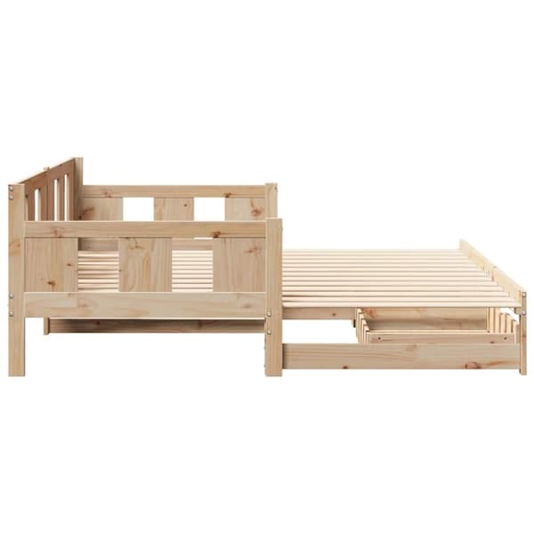 vidaXL daybed med udtræk og skuffer uden madras 90x200 cm
