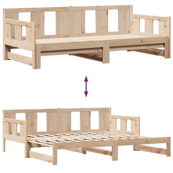 vidaXL daybed med udtræk og skuffer uden madras 90x200 cm