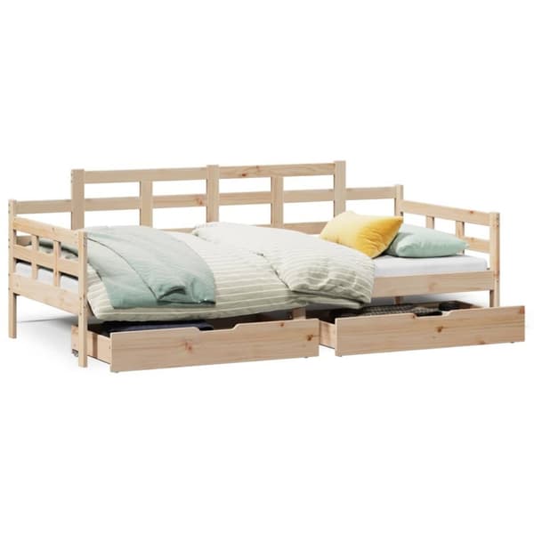 vidaXL Vuodesohva laatikoilla 90x190 cm täysi mänty