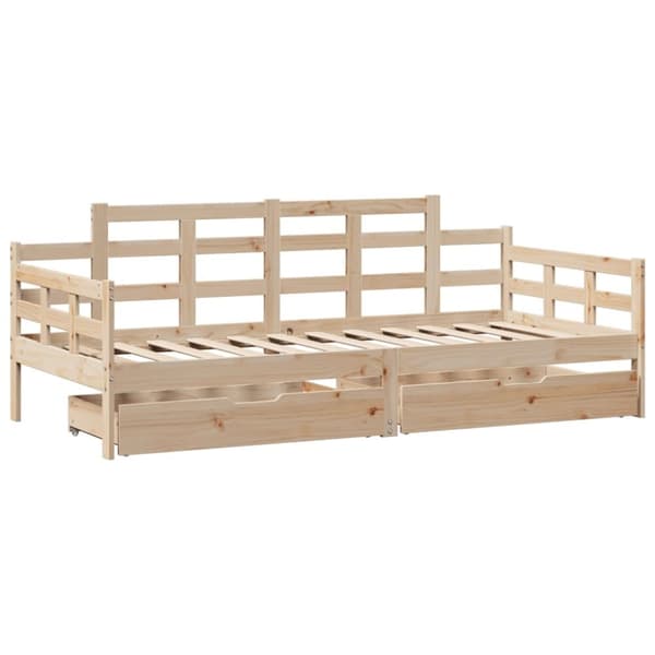vidaXL Vuodesohva laatikoilla 90x190 cm täysi mänty