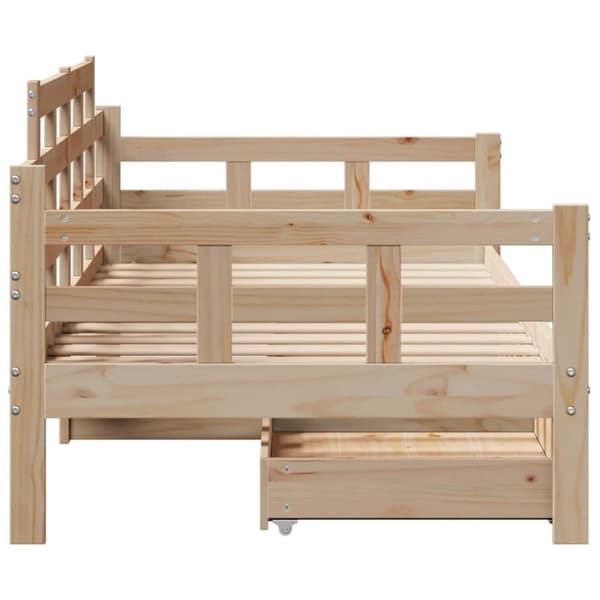 vidaXL Vuodesohva laatikoilla 90x190 cm täysi mänty