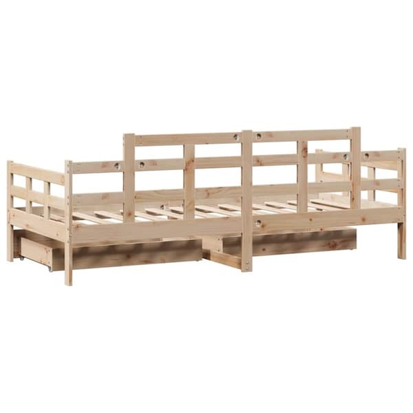 vidaXL Vuodesohva laatikoilla 90x190 cm täysi mänty