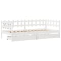 Miniatyrbillede 4 af 11: vidaXL daybed med skuffer 80x200 cm massivt fyrretræ hvid
