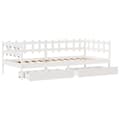 Miniatyrbillede 10 af 11: vidaXL daybed med skuffer 80x200 cm massivt fyrretræ hvid