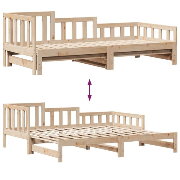 vidaXL daybed med udtræk og skuffer uden madras 90x190 cm