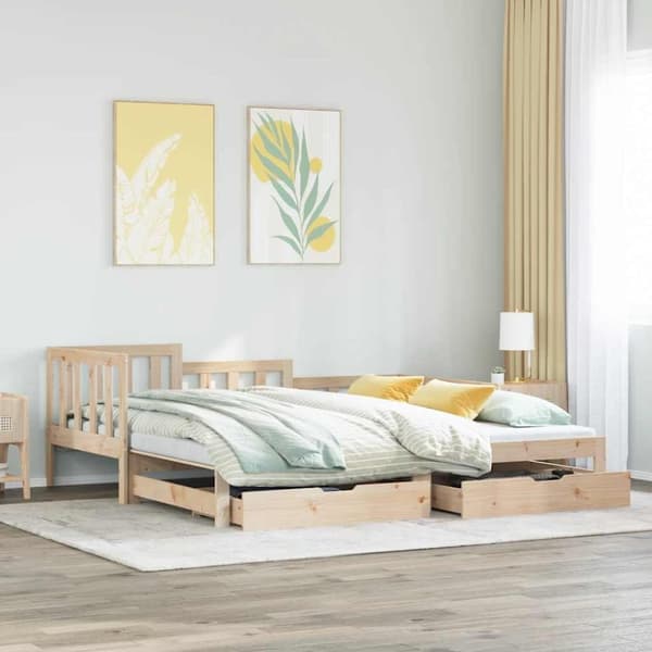 vidaXL daybed med udtræk og skuffer uden madras 90x190 cm