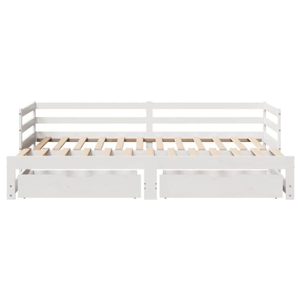 vidaXL Dagbädd utdragbar med lådor utan madrass vit 90x190 cm
