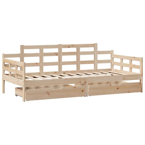 vidaXL Dagseng med skuffer 90x190 cm heltre furu