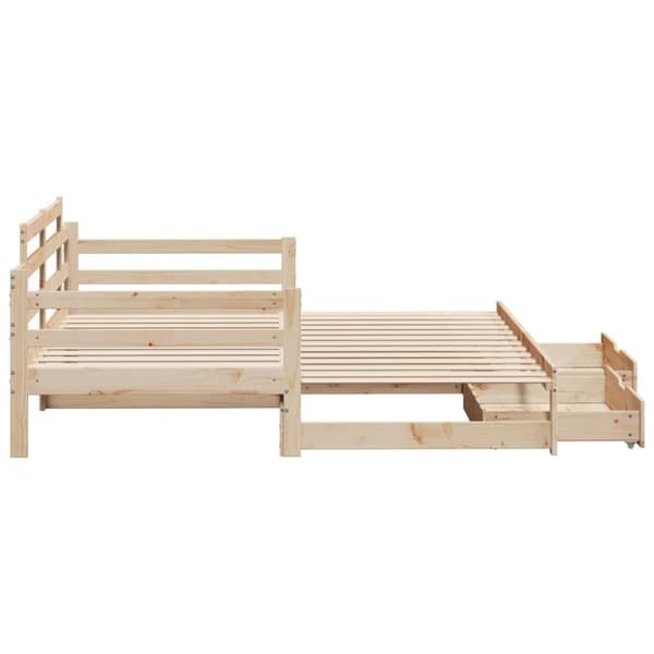 vidaXL Dagbädd utdragbar med lådor utan madrass 90x190 cm