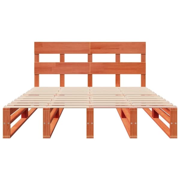 vidaXL sengeramme uden madras 135x190 cm massivt fyrretræ brun