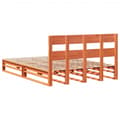 Miniatyrbillede 9 af 11: vidaXL sengeramme uden madras 135x190 cm massivt fyrretræ brun