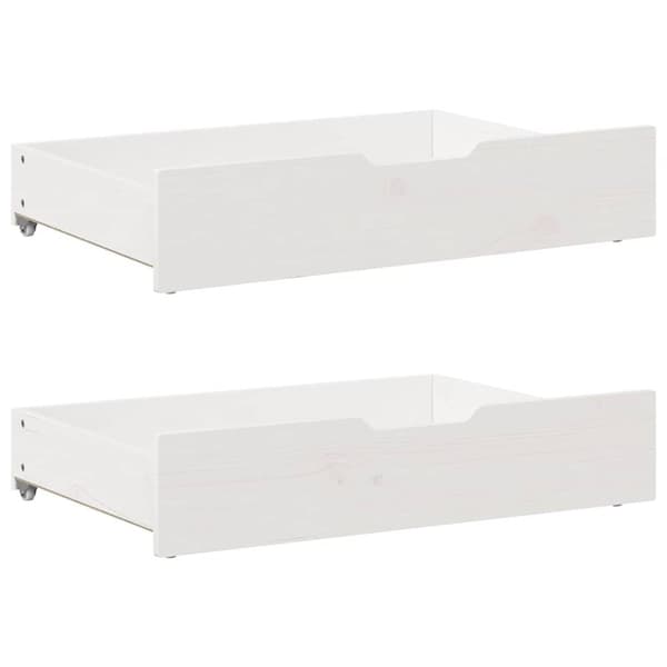 vidaXL Uttrekkbar dagseng med skuffer uten madrass hvit 80x200 cm