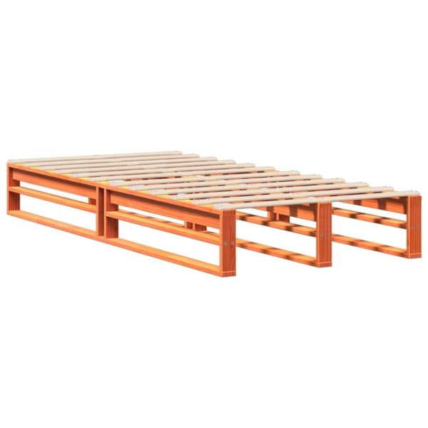 vidaXL sengeramme uden madras 100x200 cm massivt fyrretræ gyldenbrun