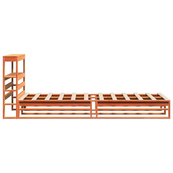 vidaXL sengeramme uden madras 100x200 cm massivt fyrretræ gyldenbrun