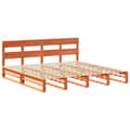 Miniatyrbilde 4 av 11: vidaXL Sengeramme uten madrass voksbrun 180x200 cm heltre furu