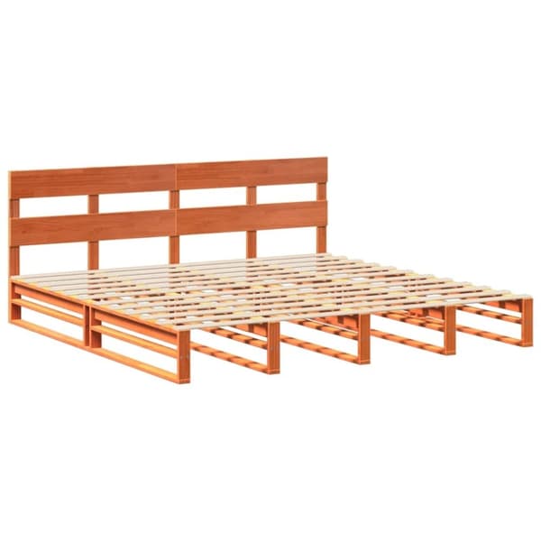 vidaXL Sengeramme uten madrass voksbrun 180x200 cm heltre furu