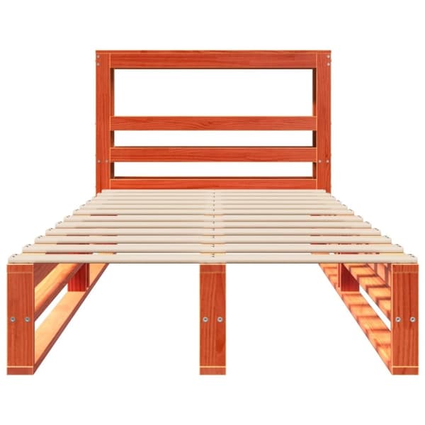 vidaXL Sengeramme uten madrass voksbrun 100x200 cm heltre furu