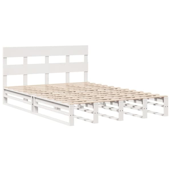 vidaXL Sengeramme uten madrass hvit 160x200 cm heltre furu