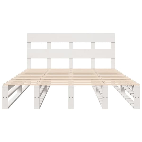vidaXL Sengeramme uten madrass hvit 160x200 cm heltre furu