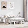 Miniatyrbilde 2 av 11: vidaXL Sengeramme uten madrass hvit 160x200 cm heltre furu