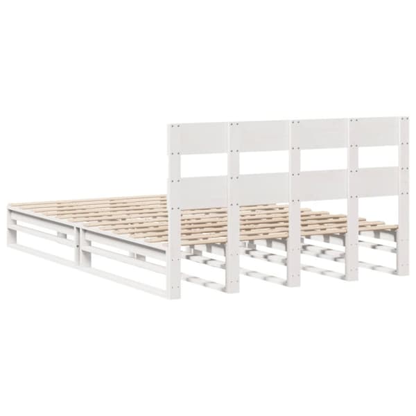vidaXL Sengeramme uten madrass hvit 120x190 cm heltre furu