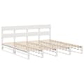 Miniatyrbillede 4 af 11: vidaXL sengeramme uden madras 180x200 cm massivt fyrretræ hvid