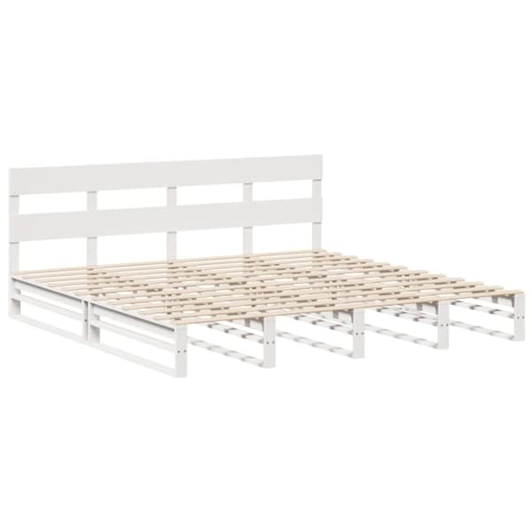 vidaXL sengeramme uden madras 180x200 cm massivt fyrretræ hvid