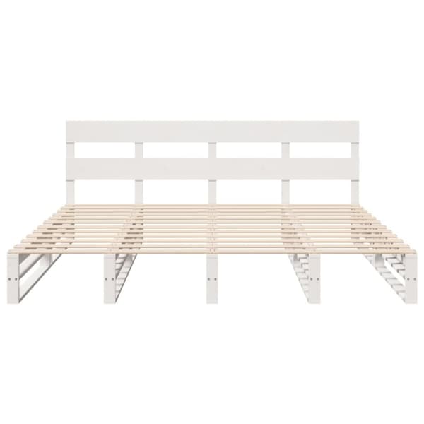 vidaXL sengeramme uden madras 180x200 cm massivt fyrretræ hvid