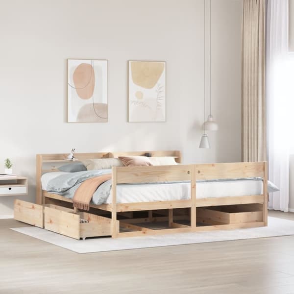 vidaXL Sängynrunko ilman patjaa 180x200 cm täysi mänty