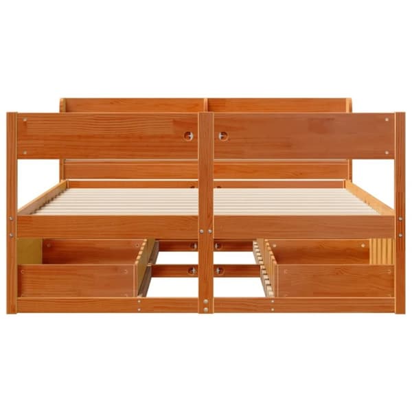 vidaXL Sengeramme uten madrass brun 135x190 cm heltre furu
