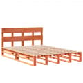 Miniatyrbilde 4 av 11: vidaXL Sengeramme uten madrass voksbrun 140x190 cm heltre furu