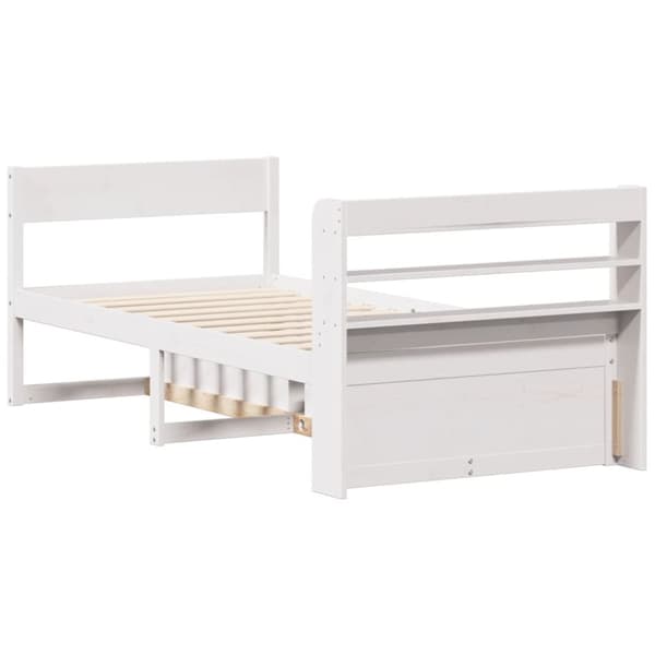 vidaXL Sängynrunko ilman patjaa päädyllä 75x190 cm täysi mänty