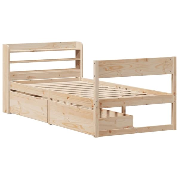 vidaXL Sängynrunko ilman patjaa 90x200 cm täysi mänty