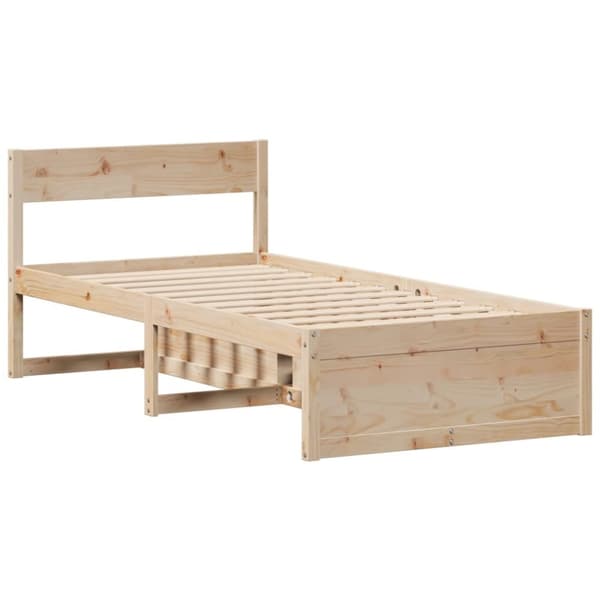 vidaXL Sängynrunko ilman patjaa 90x200 cm täysi mänty