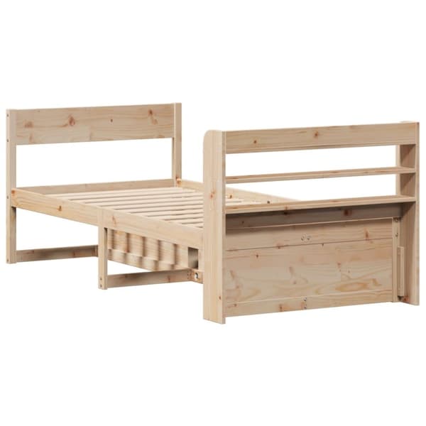 vidaXL Sängynrunko ilman patjaa 90x200 cm täysi mänty