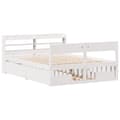Miniatyrbilde 4 av 11: vidaXL Sengeramme uten madrass hvit 140x190 cm heltre furu