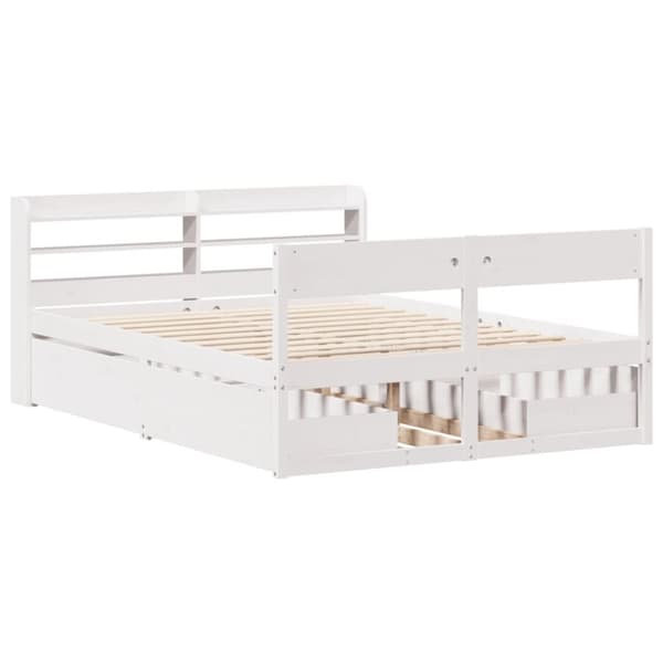vidaXL Sengeramme uten madrass hvit 140x190 cm heltre furu