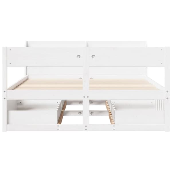 vidaXL Sengeramme uten madrass hvit 140x190 cm heltre furu