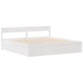 Miniatyrbilde 6 av 11: vidaXL Sengeramme uten madrass hvit 140x190 cm heltre furu