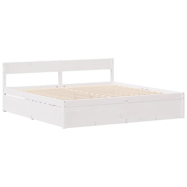 vidaXL Sengeramme uten madrass hvit 140x190 cm heltre furu