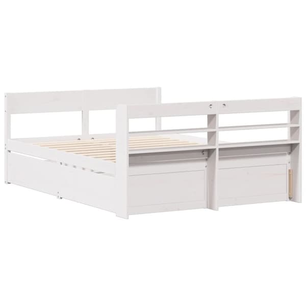 vidaXL Sengeramme uten madrass hvit 140x190 cm heltre furu