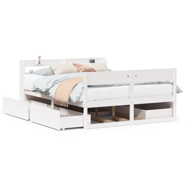 vidaXL Sengeramme uten madrass hvit 120x190 cm heltre furu